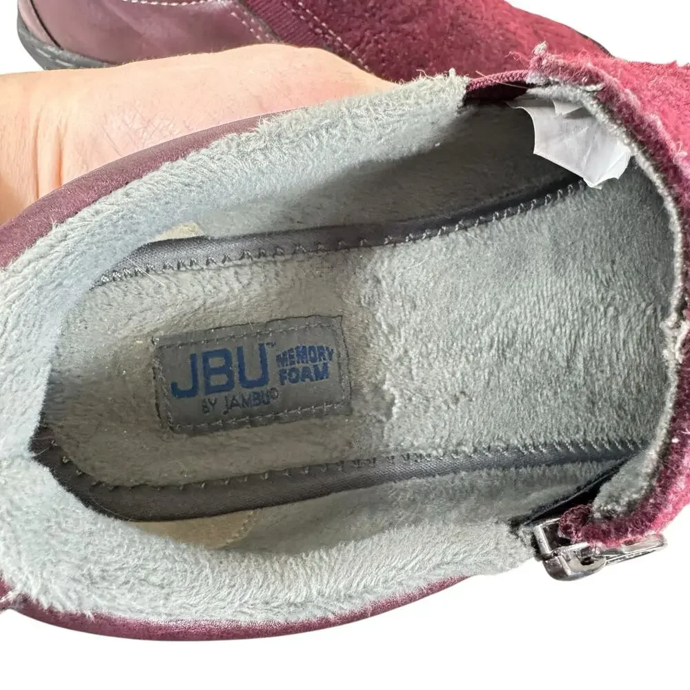 JBU Jambu Burgundy Crimson Fabric Rubber Vegan Slip-On Comfort Anti-Slip Shoes 7